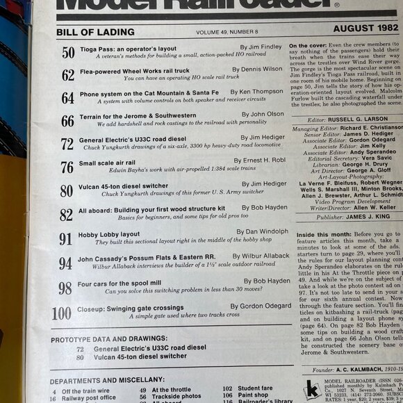 Model Railroader Magazine August 1982 Vol 49 Mp 8 Train Enthusiast Tioga Pass u - Picture 6 of 11